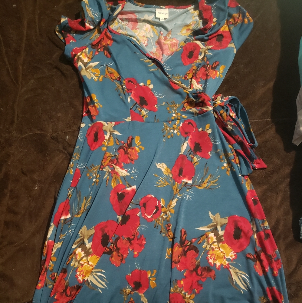 Flowery blue dress, size S from Kaileigh